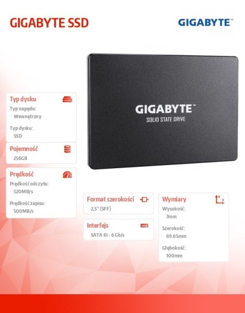 Dysk SSD 256GB 2,5'' SATA3 520/500MB/s 7mm Dysk SSD 256GB 2,5'' SATA3 520/500MB/s 7mm