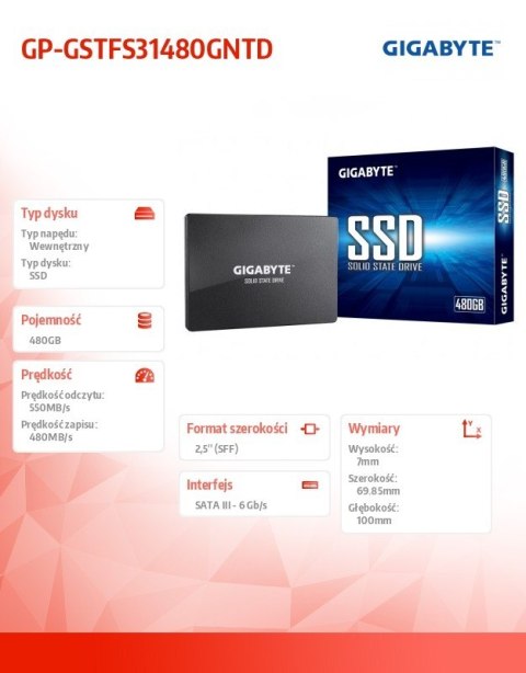 Dysk SSD 480GB 2,5 SATA3 550/480MB/s 7mm Dysk SSD 480GB 2,5 SATA3 550/480MB/s 7mm
