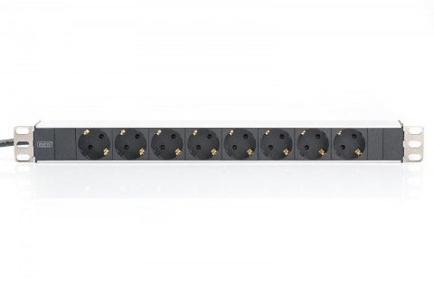 Listwa zasilająca PDU 19" RACK 8xSchuko, 2m 1xSchuko, 16A, aluminiowa Listwa zasilająca PDU 19" RACK 8xSchuko, 2m 1xSchuko, 16A, aluminiowa