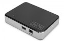 HUB/Koncentrator 4-portowy USB 2.0 HighSpeed, aktywny, czarno-srebrny