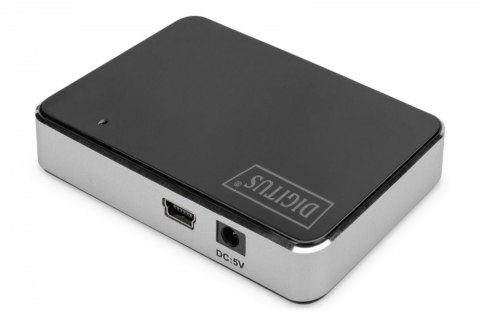HUB/Koncentrator 4-portowy USB 2.0 HighSpeed, aktywny, czarno-srebrny HUB/Koncentrator 4-portowy USB 2.0 HighSpeed, aktywny, czarno-srebrny