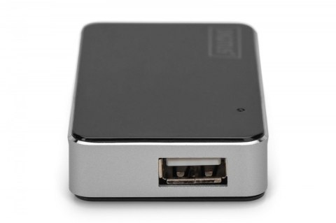 HUB/Koncentrator 4-portowy USB 2.0 HighSpeed, aktywny, czarno-srebrny HUB/Koncentrator 4-portowy USB 2.0 HighSpeed, aktywny, czarno-srebrny