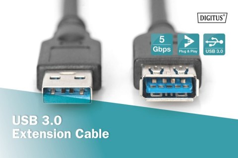 Kabel przedłużający USB 3.1 Gen.1 SuperSpeed 5Gbps Typ USB A/USB A M/Ż czarny 1,8m Kabel przedłużający USB 3.1 Gen.1 SuperSpeed 5Gbps Typ USB A/USB A M/Ż czarny 1,8m