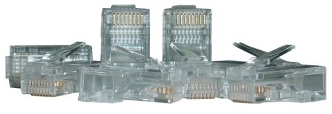 Wtyk RJ45 kat.6 UTP uniwersalny drut/linka 8P8C 100szt Wtyk RJ45 kat.6 UTP uniwersalny drut/linka 8P8C 100szt