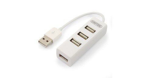 Hub 4x USB 2.0, Y-2146, 1x Lad.tel. biały Hub 4x USB 2.0, Y-2146, 1x Lad.tel. biały