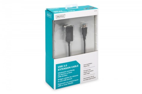 Kabel przedłużający USB 3.0 SuperSpeed Typ USB A/USB A M/Ż aktywny, czarny 5m Kabel przedłużający USB 3.0 SuperSpeed Typ USB A/USB A M/Ż aktywny, czarny 5m