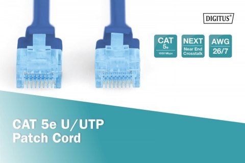 Patch cord U/UTP kat.5e PVC 2m niebieski Patch cord U/UTP kat.5e PVC 2m niebieski