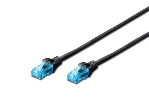 Patch cord U/UTP kat.5e PVC 3m czarny Patch cord U/UTP kat.5e PVC 3m czarny