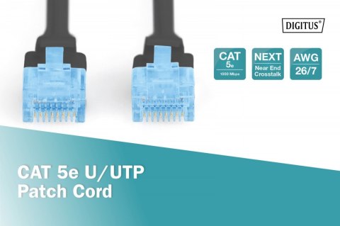 Patch cord U/UTP kat.5e PVC 3m czarny Patch cord U/UTP kat.5e PVC 3m czarny