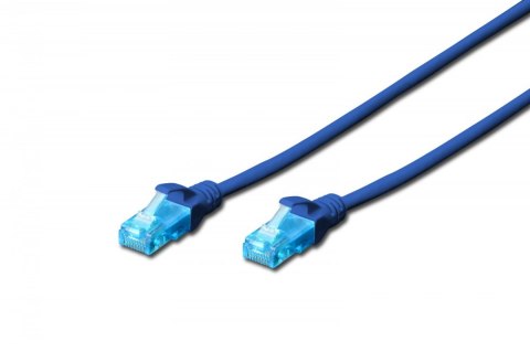 Patch cord U/UTP kat.5e PVC 5m niebieski Patch cord U/UTP kat.5e PVC 5m niebieski