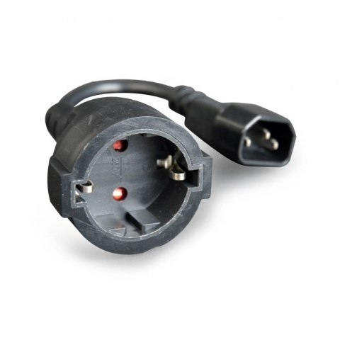 Adapter zasilania IEC320 C14->SCHUKO(F) 15 cm Adapter zasilania IEC320 C14->SCHUKO(F) 15 cm