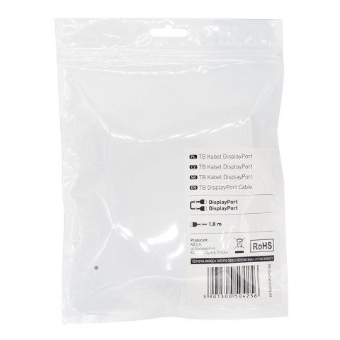 Kabel DisplayPort M/M 1.8 m. czarny v 1.1