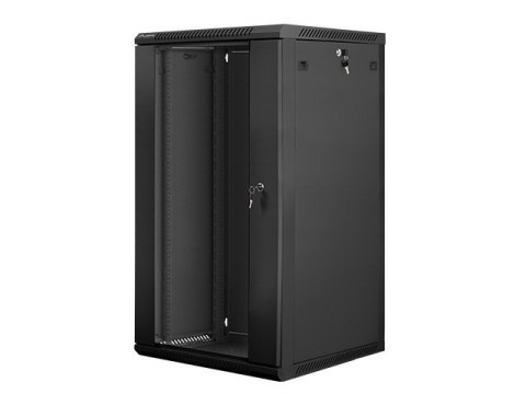 Szafa instalacyjna wisząca 19'' 22U 600X600mm czarna (drzwi szklane) Szafa instalacyjna wisząca 19'' 22U 600X600mm czarna (drzwi szklane)