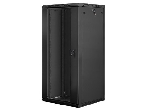 Szafa instalacyjna wisząca 19'' 27U 600X600mm czarna (drzwi szklane) Szafa instalacyjna wisząca 19'' 27U 600X600mm czarna (drzwi szklane)