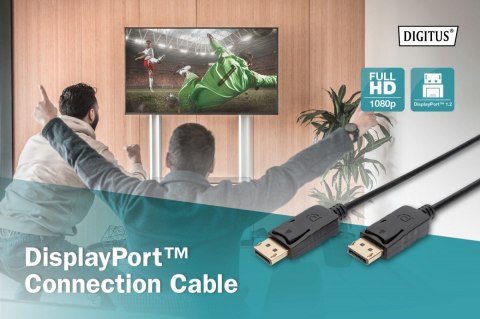 Kabel połączeniowy DisplayPort z zatrzaskami 1080p 60Hz FHD Typ DP/DP M/M 10m Czarny Kabel połączeniowy DisplayPort z zatrzaskami 1080p 60Hz FHD Typ DP/DP M/M 10m Czarny