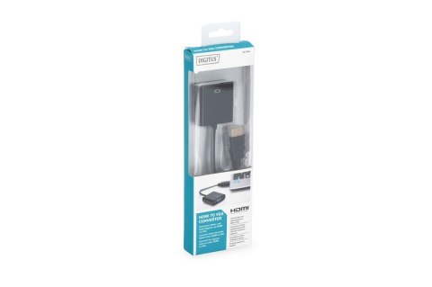 Konwerter/adapter audio-video HDMI do VGA, 1080p FHD, z audio 3.5mm MiniJack Konwerter/adapter audio-video HDMI do VGA, 1080p FHD, z audio 3.5mm MiniJack