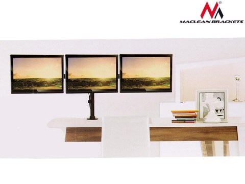 Uchwyt biurkowy na 3 monitory LCD podwójne ramiona MC-691 13"-27" 8kg Uchwyt biurkowy na 3 monitory LCD podwójne ramiona MC-691 13"-27" 8kg