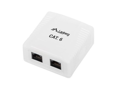 Gniazdo natynkowe 2x RJ45 Kat.6 białe Gniazdo natynkowe 2x RJ45 Kat.6 białe