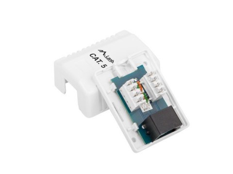 Gniazdo natynkowe RJ45 Kat.5E białe Gniazdo natynkowe RJ45 Kat.5E białe
