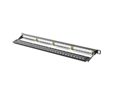Patch Panel 24 Port 0.5U Kat.5E czarny Patch Panel 24 Port 0.5U Kat.5E czarny