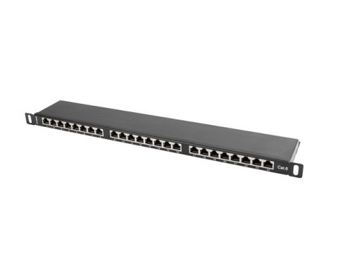 Patch Panel 24 Port 0.5U Kat.6 czarny ekranowany Patch Panel 24 Port 0.5U Kat.6 czarny ekranowany