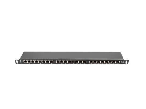 Patch Panel 24 Port 0.5U Kat.6 czarny ekranowany Patch Panel 24 Port 0.5U Kat.6 czarny ekranowany