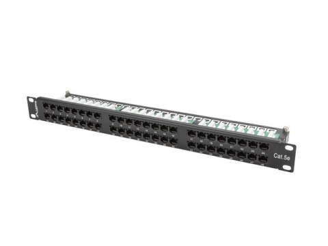 Patch Panel 48 Port 1U Kat.5E czarny Patch Panel 48 Port 1U Kat.5E czarny