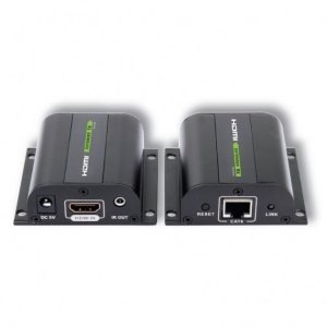 Extender HDMI po skrętce Cat.5e/6/6a/7 do 60m, z odbiornikiem IR, czarny Extender HDMI po skrętce Cat.5e/6/6a/7 do 60m, z odbiornikiem IR, czarny