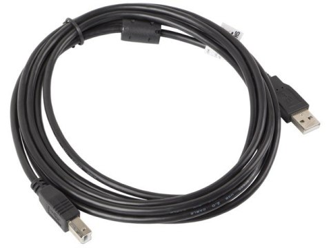 Kabel USB 2.0 AM-BM 3M Ferryt czarny Kabel USB 2.0 AM-BM 3M Ferryt czarny