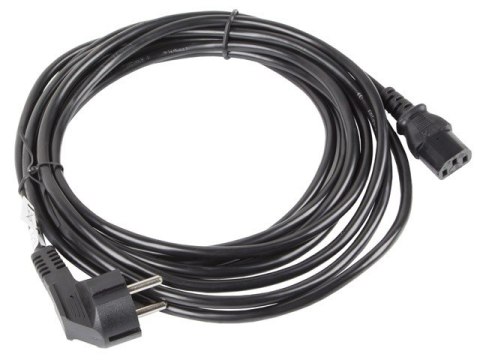 Kabel zasilający CEE 7/7 - IEC 320 C13 VDE 5M czarny Kabel zasilający CEE 7/7 - IEC 320 C13 VDE 5M czarny