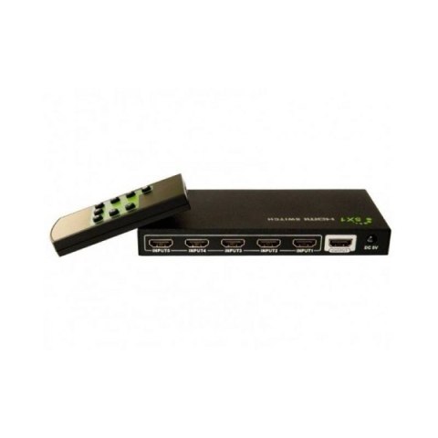 Przełącznik HDMI 5/1 z pilotem, 4K2K 3D, czarny Przełącznik HDMI 5/1 z pilotem, 4K2K 3D, czarny