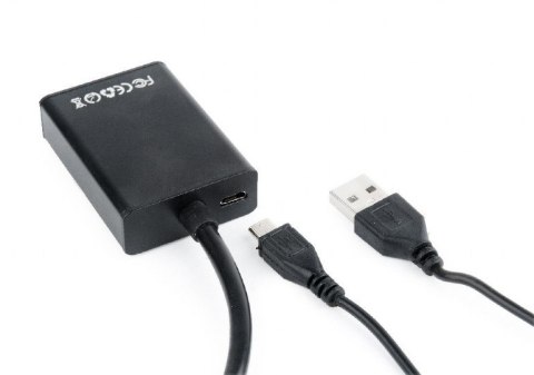Konwerter VGA do HDMI 15 cm czarny Konwerter VGA do HDMI 15 cm czarny