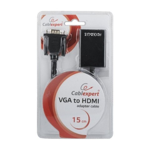 Konwerter VGA do HDMI 15 cm czarny Konwerter VGA do HDMI 15 cm czarny