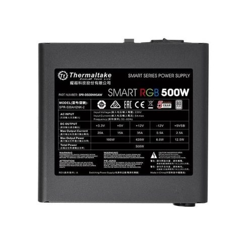 Smart 500W RGB (80+ 230V EU, 2xPEG, 120mm, Single Rail) Smart 500W RGB (80+ 230V EU, 2xPEG, 120mm, Single Rail)