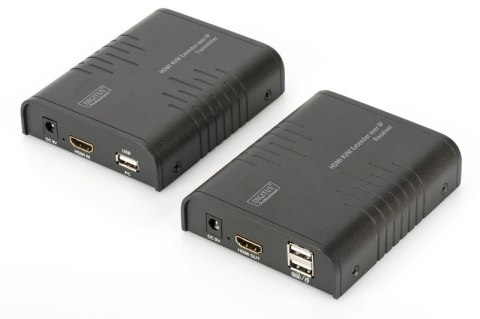 Przedłużacz/Extender KVM (HDMI+USB) do 120m po Cat.5e UTP lub IP, 1080p FHD 60Hz, audio (zestaw) Przedłużacz/Extender KVM (HDMI+USB) do 120m po Cat.5e UTP lub IP, 1080p FHD 60Hz, audio (zestaw)