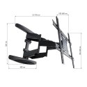 Uchwyt ścienny do TV LCD/LED 40-80cali 50kg VESA pełna regulacja czarny