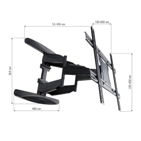 Uchwyt ścienny do TV LCD/LED 40-80cali 50kg VESA pełna regulacja czarny Uchwyt ścienny do TV LCD/LED 40-80cali 50kg VESA pełna regulacja czarny