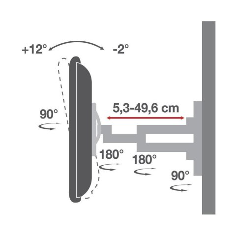 Uchwyt ścienny do TV LCD/LED 40-80cali 50kg VESA pełna regulacja czarny Uchwyt ścienny do TV LCD/LED 40-80cali 50kg VESA pełna regulacja czarny