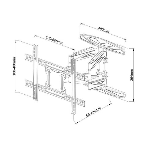 Uchwyt ścienny do TV LCD/LED 40-80cali 50kg VESA pełna regulacja czarny Uchwyt ścienny do TV LCD/LED 40-80cali 50kg VESA pełna regulacja czarny