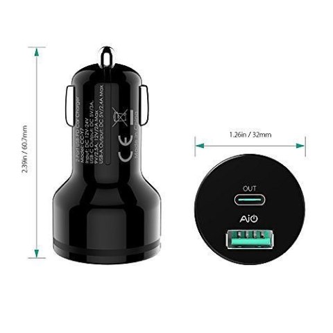 CC-Y7 Ultraszybka ładowarka samochodowa 2xUSB Power Delivery 2.0 5.4A 36W CC-Y7 Ultraszybka ładowarka samochodowa 2xUSB Power Delivery 2.0 5.4A 36W