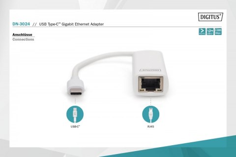 Karta sieciowa przewodowa USB 3.0 Typ C do Gigabit Ethernet 10/100/1000Mbps Karta sieciowa przewodowa USB 3.0 Typ C do Gigabit Ethernet 10/100/1000Mbps