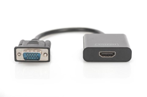 Konwerter/adapter audio-video VGA do HDMI, 1080p FHD, z audio 3.5mm MiniJack Konwerter/adapter audio-video VGA do HDMI, 1080p FHD, z audio 3.5mm MiniJack