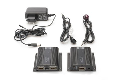 Przedłużacz/Extender HDMI do 50m po skrętce Cat.6/7 UTP, 1080p 60Hz FHD, HDCP 1.2, IR, audio (zestaw) Przedłużacz/Extender HDMI do 50m po skrętce Cat.6/7 UTP, 1080p 60Hz FHD, HDCP 1.2, IR, audio (zestaw)