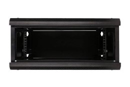 Szafka wisząca rack 4U 600x450 czarna szklane drzwi