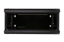 Szafka wisząca rack 4U 600x600 czarna szklane drzwi