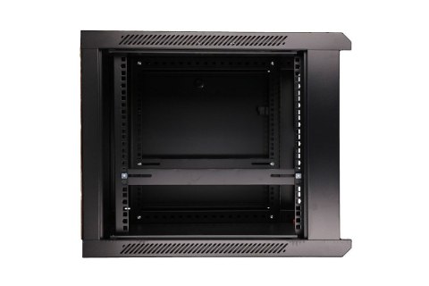 Szafka wisząca rack 9U 600x600 czarna szklane drzwi Szafka wisząca rack 9U 600x600 czarna szklane drzwi