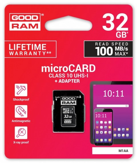 Karta pamięci microSDHC 32GB CL10 + adapter Karta pamięci microSDHC 32GB CL10 + adapter