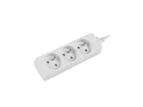 Listwa zasilająca 1.5m, biała, 3 gniazda, kabel wykonany z pełnej miedzi Listwa zasilająca 1.5m, biała, 3 gniazda, kabel wykonany z pełnej miedzi