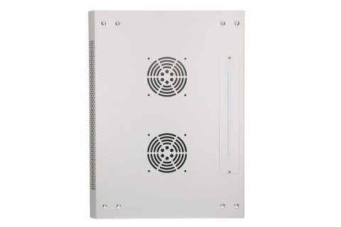 Szafka wisząca rack 12U 600x450 szara szklane drzwi