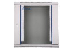 Szafka wisząca rack 12U 600x600 szara szklane drzwi